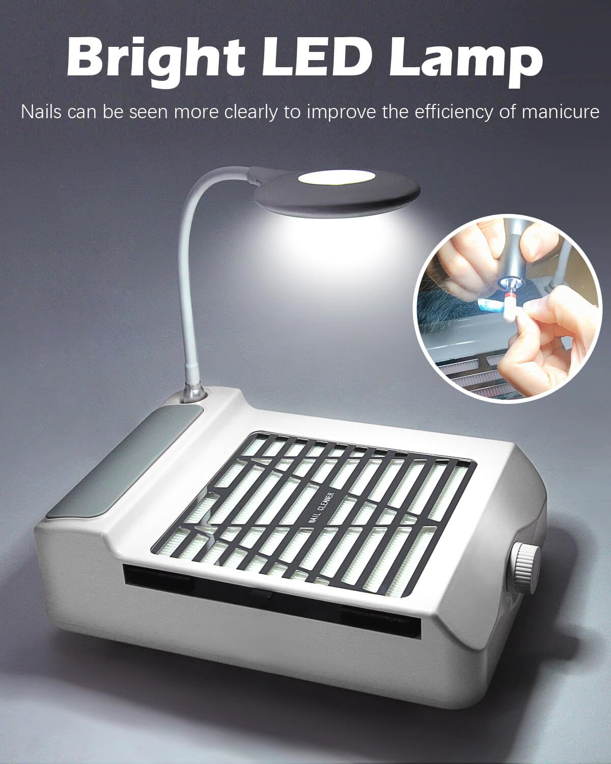 mogahna Nail Dust Collector シルバー Amazon.com: Nail Dust Collector Low Noise, AONOLOVO Powerful Nail